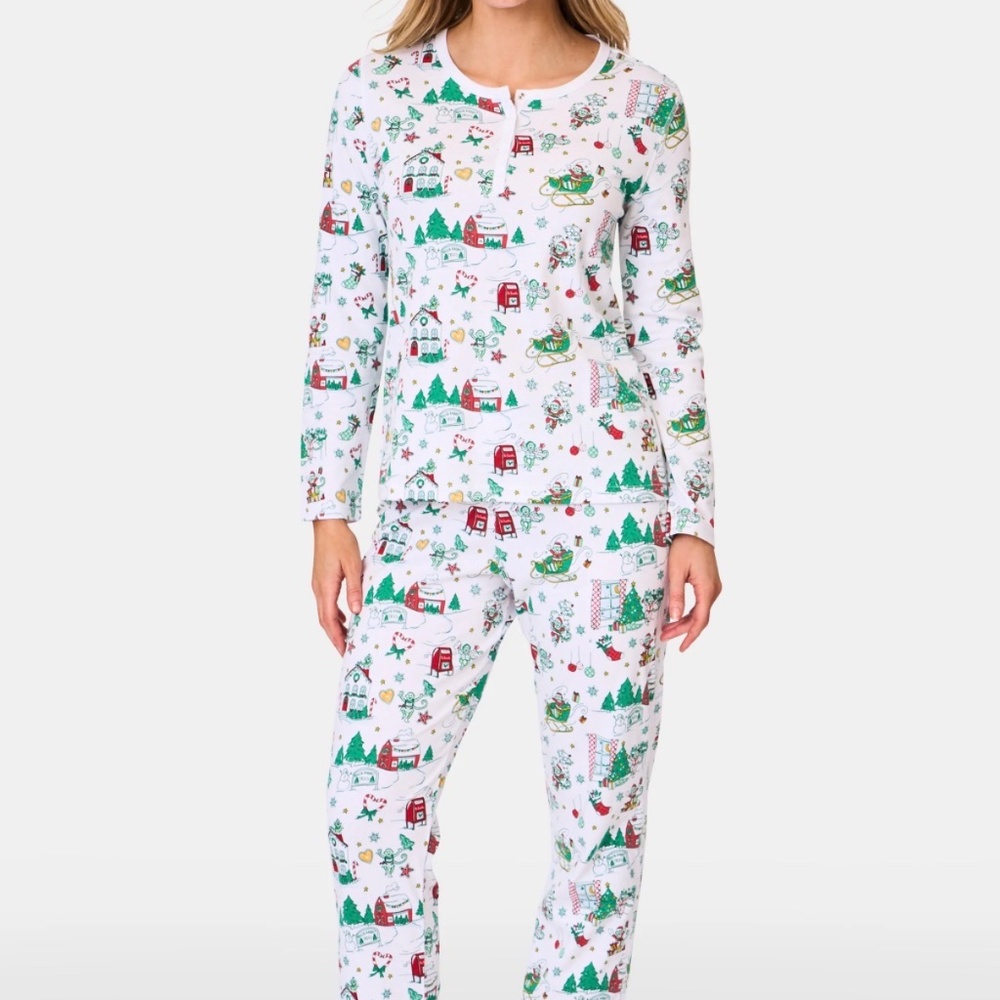 Roller Rabbit Snow Village Pajamas Size Small